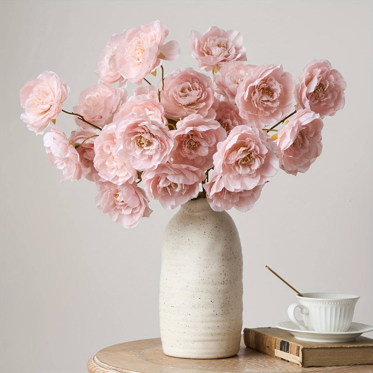 2pcs Artificial Flower Bouquet, 5 Heads Faux Snow Lotus Flower, Premium Oxidation Resistance Flower, Wedding Engagement Birthday Bridal Shower Party Decor, Table Centerpiece Arrangement, Home Office Decor Celebration Décor,