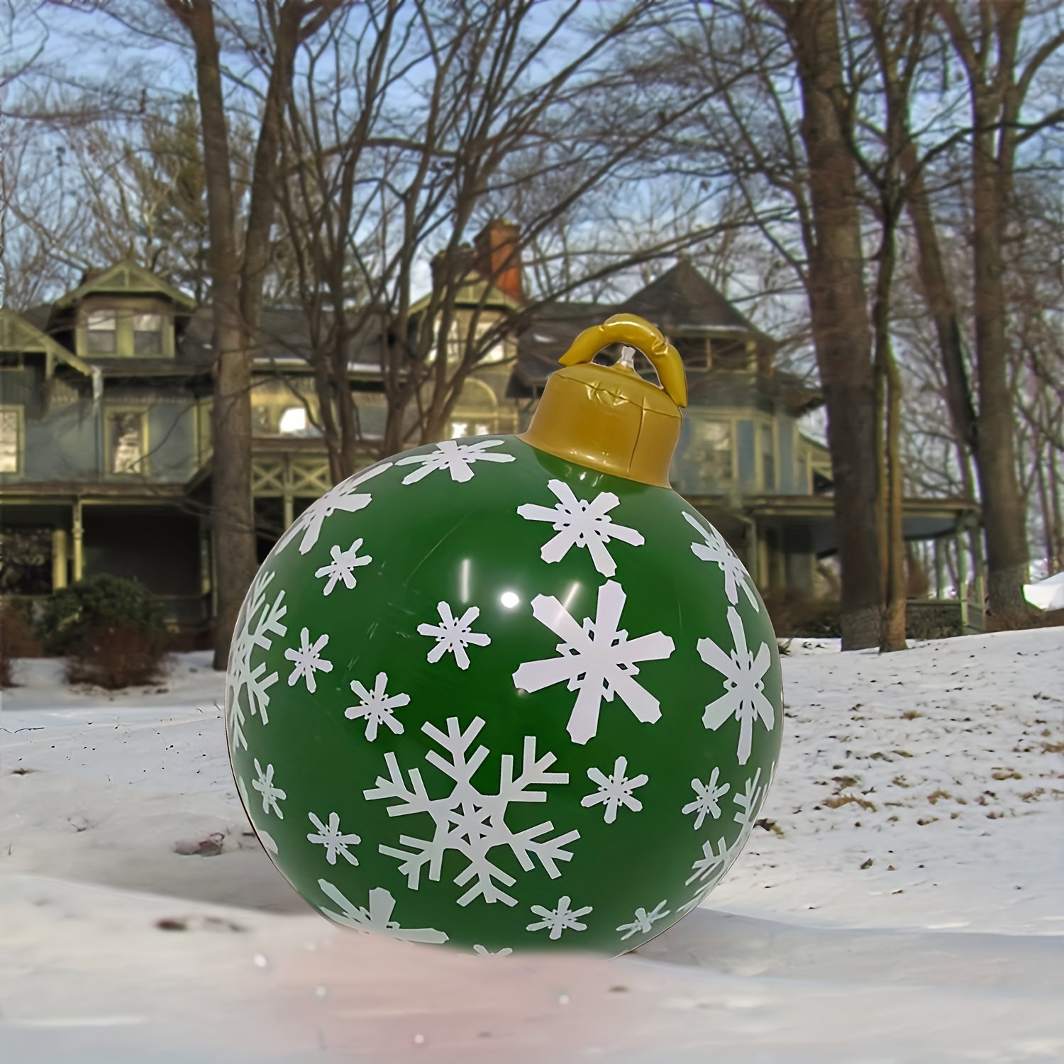 1pc Giant 23.6 Inch Inflatable Christmas Yard Decoration Balloon - Vibrant Outdoor Holiday Decor, Weather-Resistant, Easy to Set Up, Durable and Reusable Christmas Ball Decoration for Lawn, Garden, and Patio