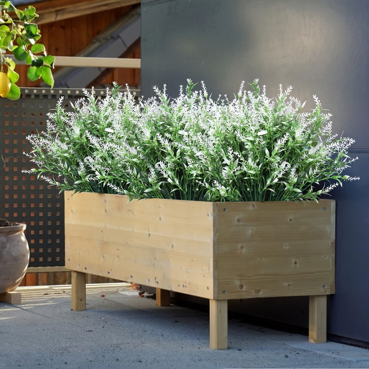 10 Bundle UV Resistant Artificial Lavender Flowers - Fadeless Faux Silk Plants for Outdoor & Indoor - Durable Hanging Planter Decor, Perfect for Garden, Porch, Window Box, Home, Kitchen, Office, and Wedding