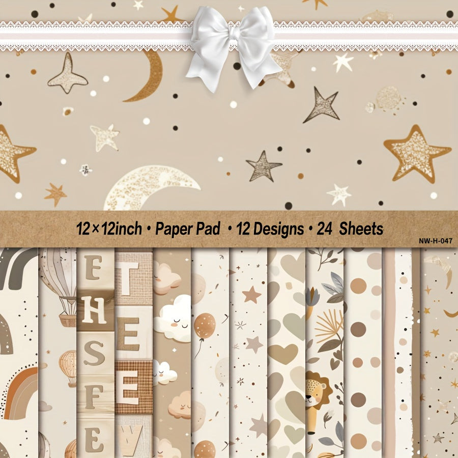 12/24/36/48 Sheets 3D Embossed Floral Scrapbook Paper Pad, 12x12 Inch Decorative Craft Cardstock for DIY Card Making, Art Projects & Background Supplies