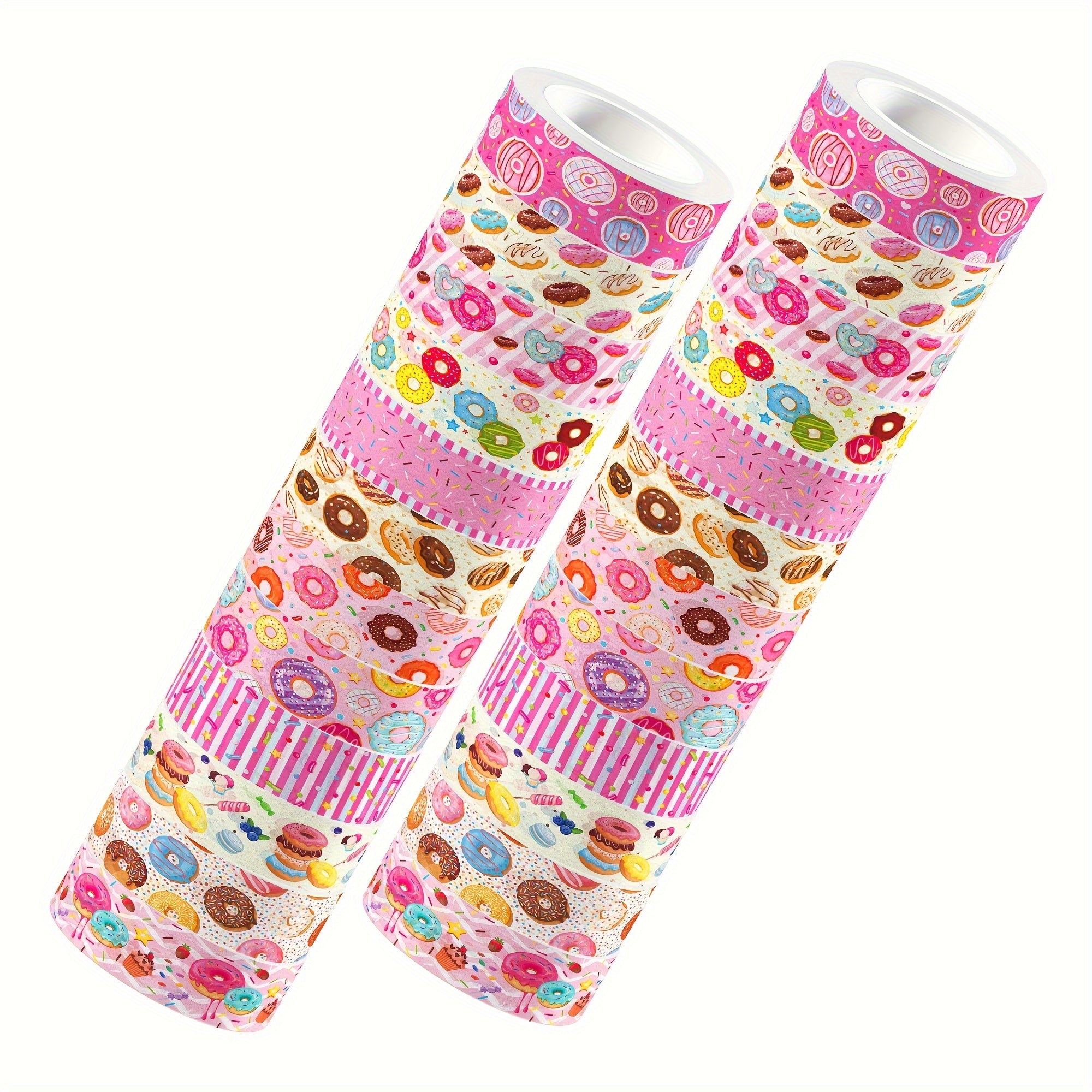 12 Rolls Sweet Donuts Washi Tape Masking Tape Decorative Paper Sticker for Scrapbook Journal DIY Craft Gift Wrapping