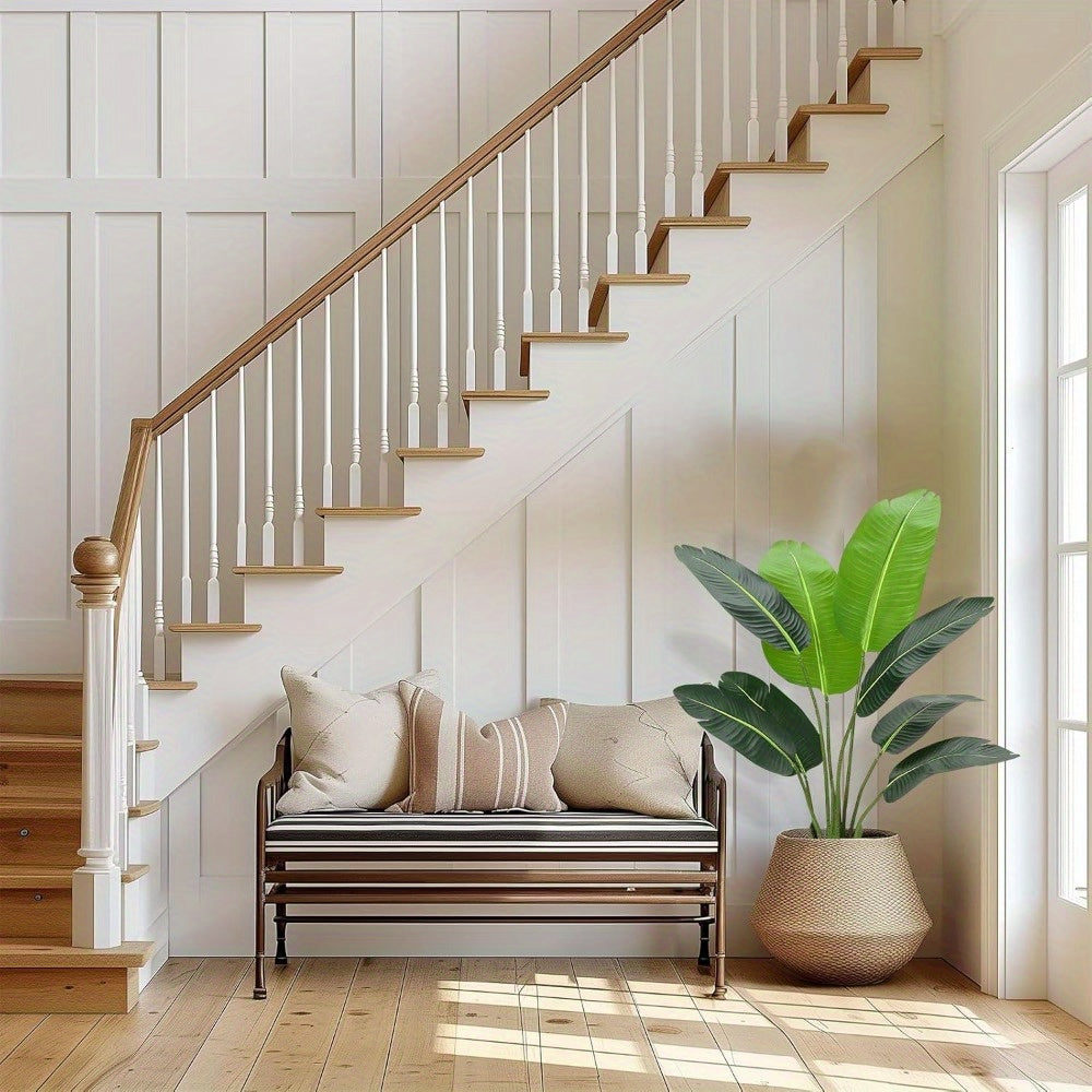 Bird of Paradise Artificial Plant, 4 Feet Faux Bird Paradise Plant Green Tropical Artificial Plants for Indoor Home Living Room and Offices Decoration