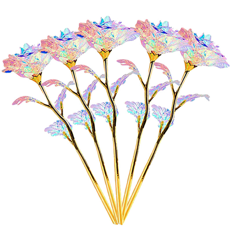 10pcs Rose Golden Crystal Artificial Rose Flowers - Exquisite Centerpieces for Wedding, Anniversary, Mother's Day, Christmas and Holiday Parties - Beautiful Gift Ideas with Romantic Ambiance