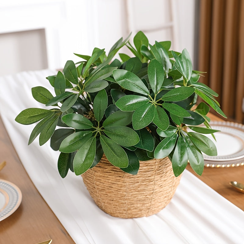 1pc 13in Lifelike Artificial Plant - Fake Leaves with Stem - Durable & Low Maintenance Decor for Living Room, Hotel, Office - Enhance Indoor Ambiance, Home & Room Styling