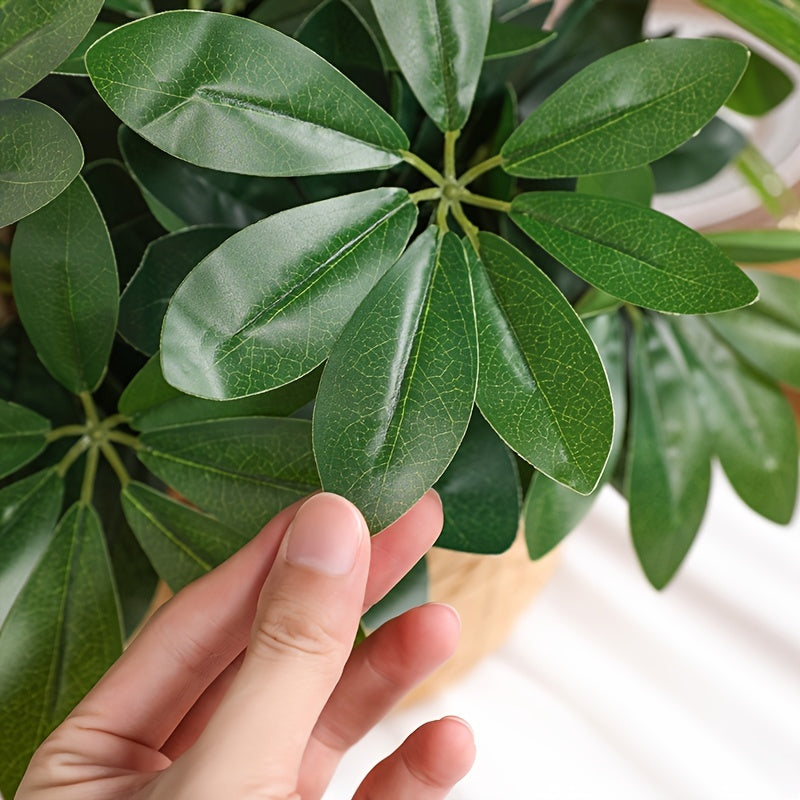 1pc 13in Lifelike Artificial Plant - Fake Leaves with Stem - Durable & Low Maintenance Decor for Living Room, Hotel, Office - Enhance Indoor Ambiance, Home & Room Styling