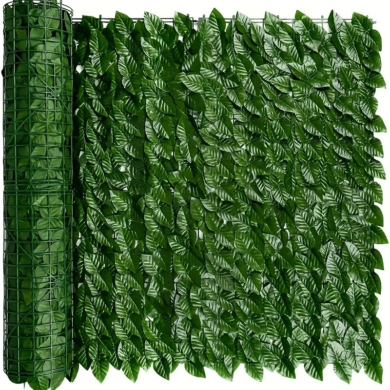 1pc UV-Resistant Artificial Hedge Fence - Faux Green Leaves Panel for Outdoor Garden Decoration & Balcony Fencing Privacy Screen