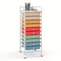 Safstar 10 Drawer Rolling Storage Cart Scrapbook Paper Office School Organizer Macaron
