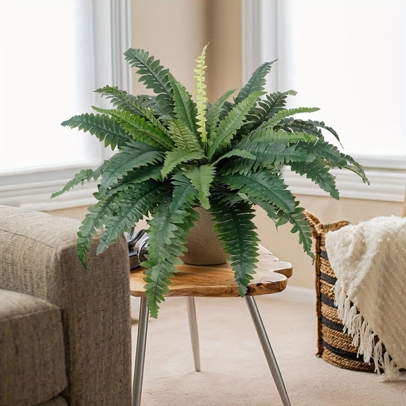 1pc Large 30-inch Artificial Boston Fern - UV Resistant Artificial Plant for Outdoor, Porch and Garden Decoration, Perfect for Parties and Farmhouse Style