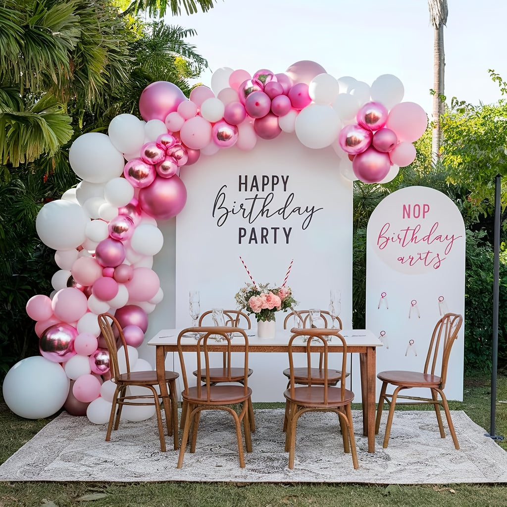 117pcs Pink & Silvery Balloon Arch Kit - Includes Pastel, Hot Pink & 4D Star Balloons for Princess Parties, Birthdays, Showers, Anniversaries, Weddings & Valentine's Day Decorations