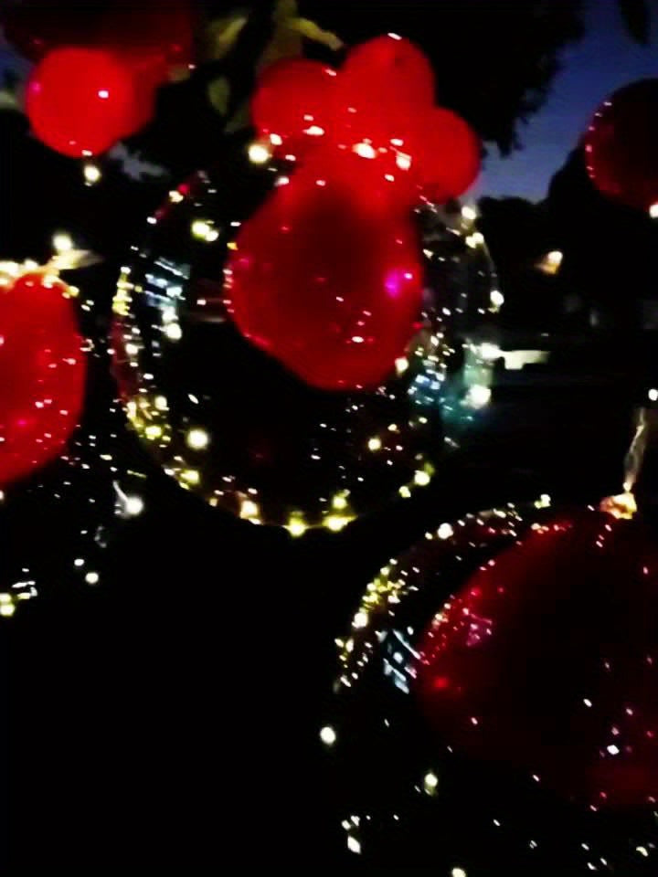 KADUOS 35pcs LED Balloon Kit, Red Heart-Shaped Balloons with Yellow LED Lights, 5 Bobo Balls & 25 Latex Balloons, Perfect for Birthday, Wedding, Proposal & Anniversary, Indoor & Outdoor Decor, Plastic, Batteries Not Included