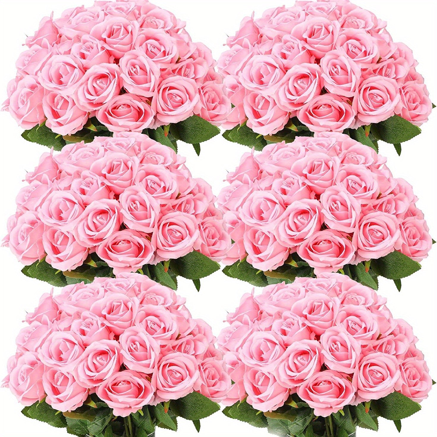 24pcs Artificial Rose Flower, Realistic Silk Roses With Stem Bouquet Of Flowers Plastic Flowers Real Looking Fake Roses For Home Wedding Centerpieces Party Decorations, Room Decor, Home Decor