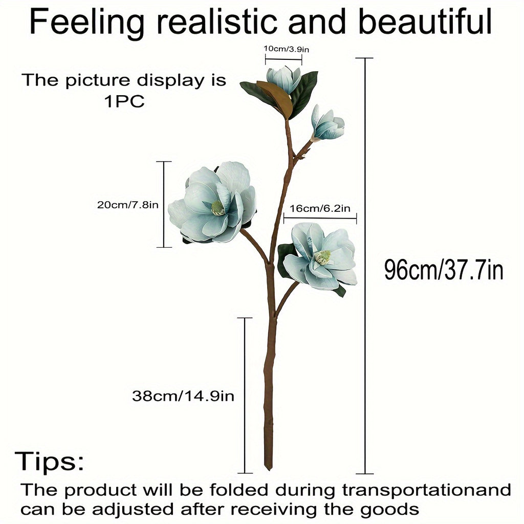 1pc European Style Magnolia Flower Branch - Artificial Flower Arrangement for Living Room, Bedroom, and Outdoor Garden Decor - Perfect Valentine's Day Gift