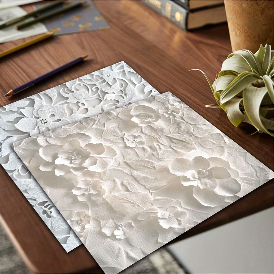 108pcs of flower silhouette decorative paper, scrapbook paper suitable for junk diary handmade background decoration and other scenes