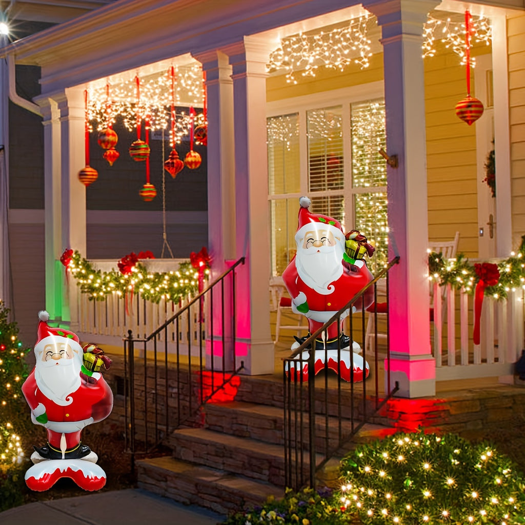 1pc New Extra Large Standing Santa Claus Foil Balloon, Christmas Holiday Indoor And Outdoor Party Decoration, Suitable For Christmas New Year Birthday Supplies Easter Gift