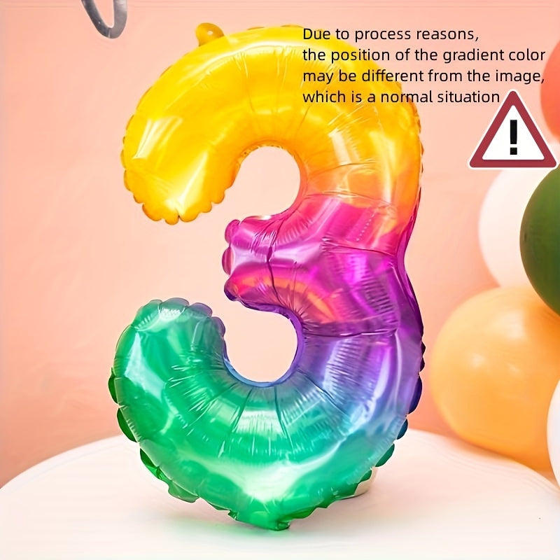 1pc, 16 Inch Party Birthday Decoration Aluminum Film Balloon Jelly Color Numbers 0-9, Aluminum Film Balloon, Birthday Photo Prop, Birthday Party Anniversary Party Scene Decor Arrangement, Room Decor, Indoor Decor