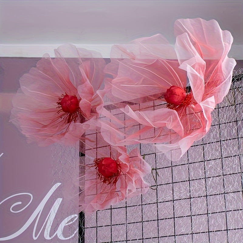 3pcs Realistic Artificial Poppy Flower Bouquet, 3-Piece Set for Wedding, Ceremony, Home Decor, Photo Prop, Farmhouse Style