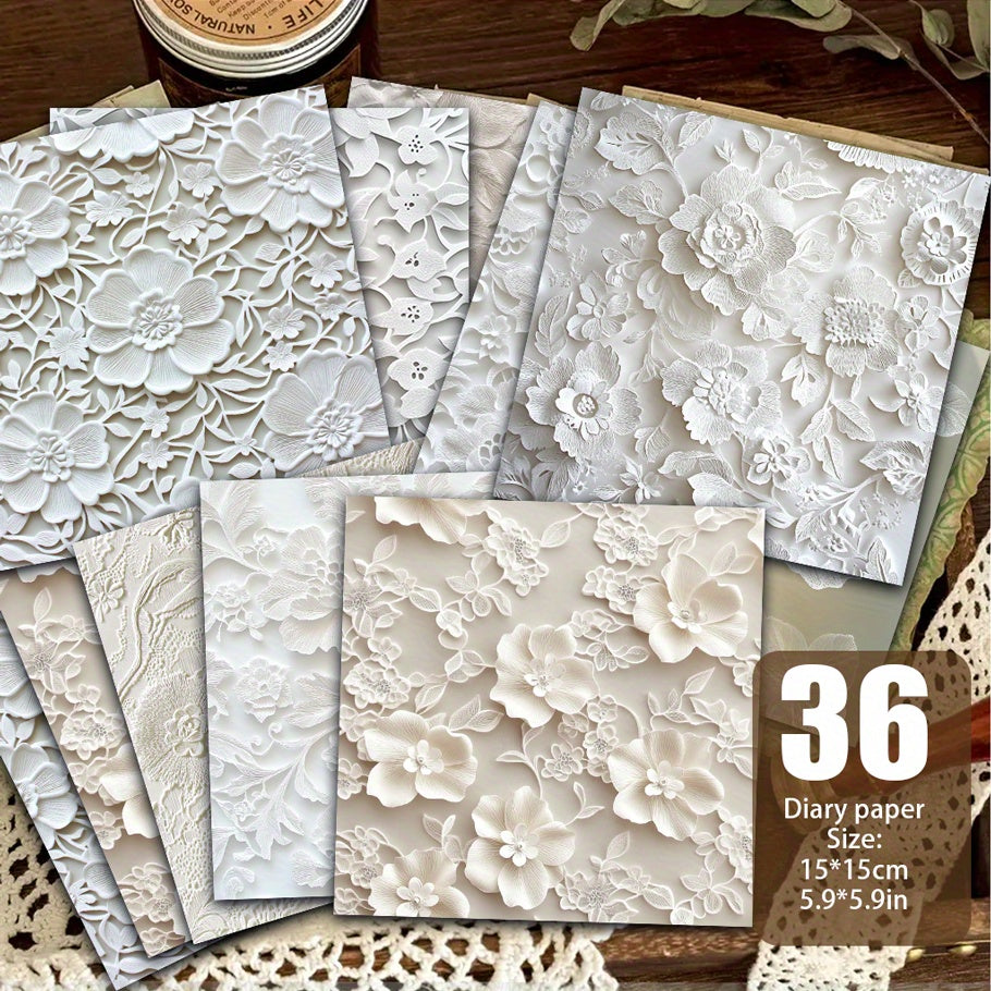 108pcs of flower silhouette decorative paper, scrapbook paper suitable for junk diary handmade background decoration and other scenes