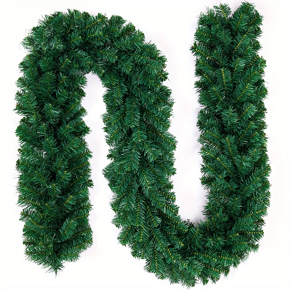 1pc, Artificial Christmas Garland, Christmas Decorations Pine Rattern Flower Vine Plants, Scene Decor, Festivals Decor, Room Decor, Home Decor, Offices Decor, Theme Party Decor, Christmas Decor