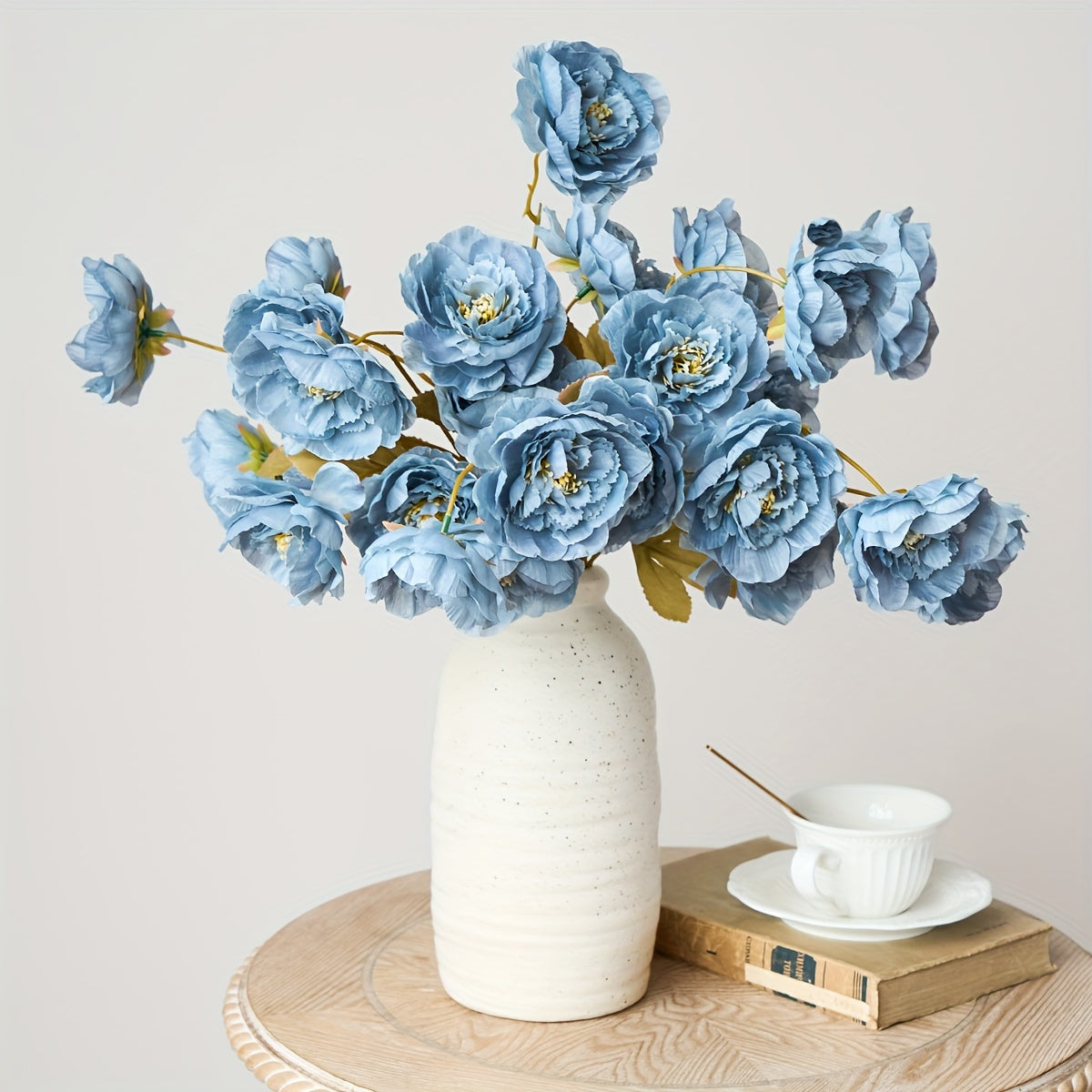 2pcs Artificial Flower Bouquet, 5 Heads Faux Snow Lotus Flower, Premium Oxidation Resistance Flower, Wedding Engagement Birthday Bridal Shower Party Decor, Table Centerpiece Arrangement, Home Office Decor Celebration Décor,