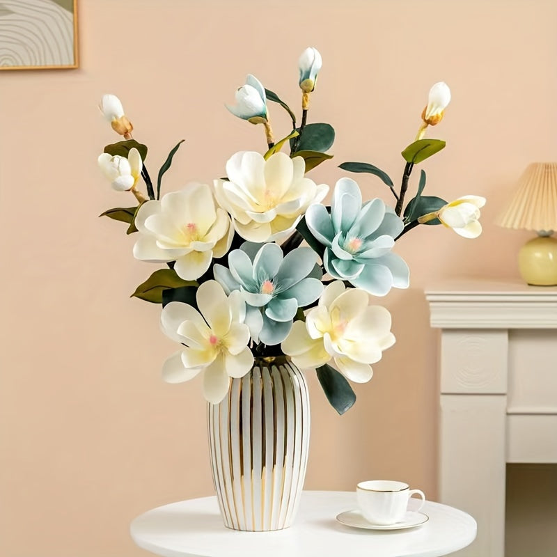 1pc European Style Magnolia Flower Branch - Artificial Flower Arrangement for Living Room, Bedroom, and Outdoor Garden Decor - Perfect Valentine's Day Gift