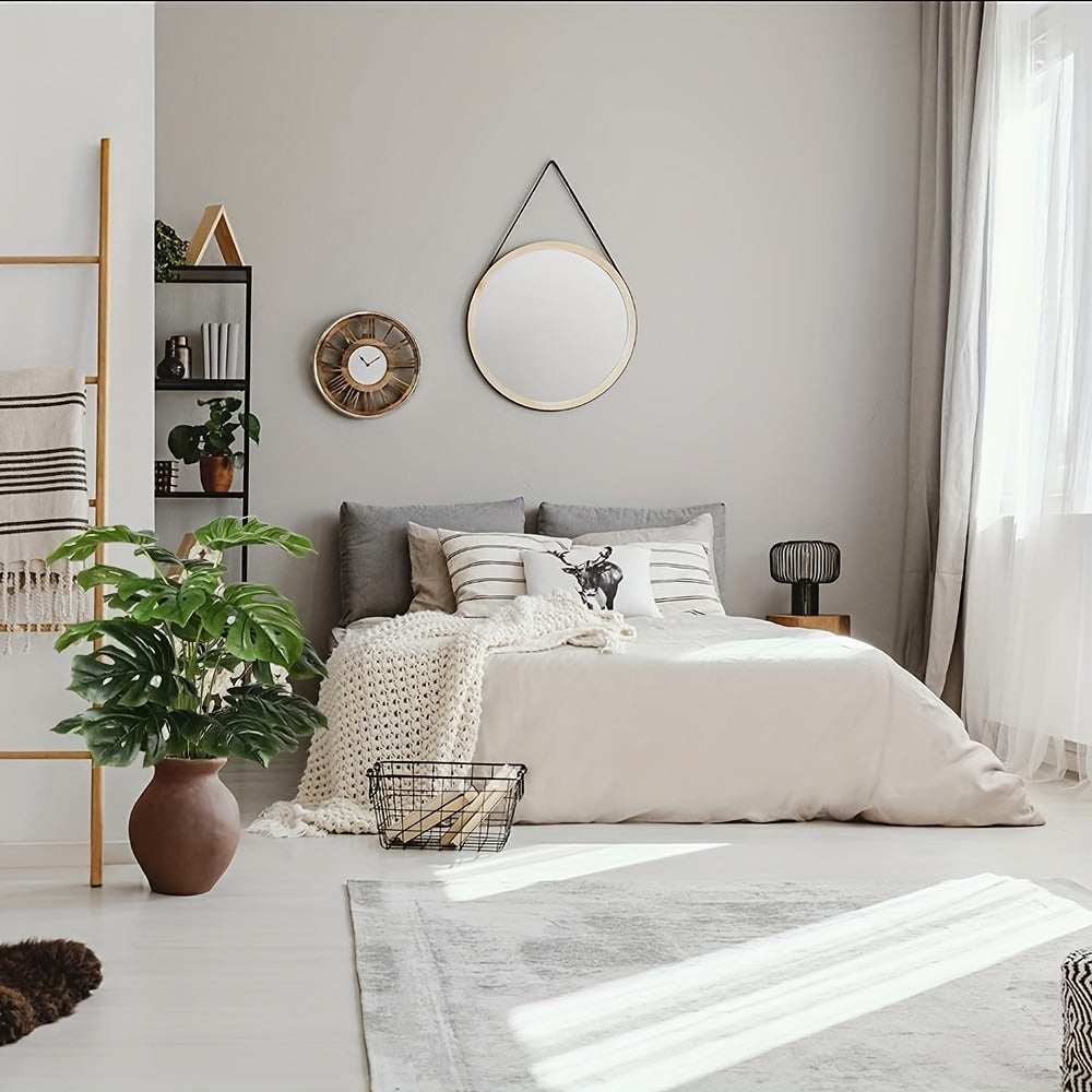 1pc Artificial Palm Tree Leaves Plant - Greenery Fake Tropical Plants, Artificial Monstera Tree Faux Fake Palm Fronds Plant - Plastic - Suitable for Spring Summer St. Patrick's Day Easter Decor - For Living Room Bedroom Home