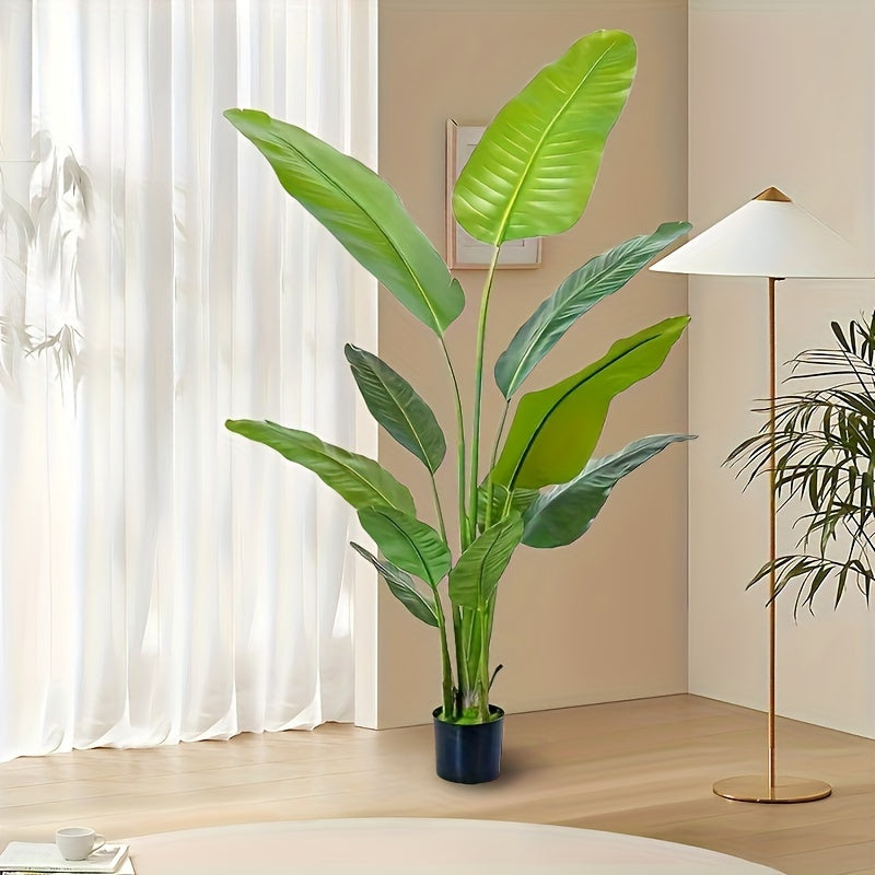 1pc 70.87" Lush & Realistic Bird of Paradise Artificial Plant - Durable Plastic, Maintenance-Free, Perfect for Indoor/Outdoor Decor - Ideal Housewarming Gift for All Seasons, Includes Pot, No Power Needed, Indoor Outdoor Deco