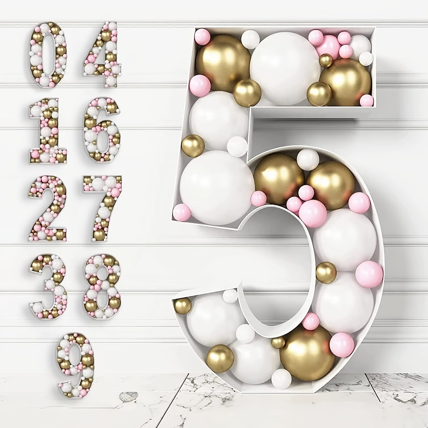 1 Set Princess Theme Balloon Frame Kit, DIY Number 0-9 Balloon Stand for Party Decorations, Versatile Celebration Backdrop for Birthdays, Anniversaries, Weddings, Baby Showers, Christmas, Halloween, New Year, Valentine'S Day