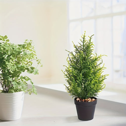 1/2pcs, 17-Inch Artificial Pine Christmas Tree, Realistic Simulation Tree for Indoor/Outdoor Decor, Wedding & Party Supplies