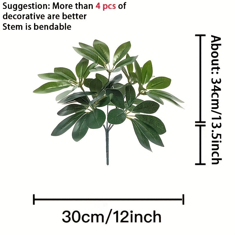 1pc 13in Lifelike Artificial Plant - Fake Leaves with Stem - Durable & Low Maintenance Decor for Living Room, Hotel, Office - Enhance Indoor Ambiance, Home & Room Styling