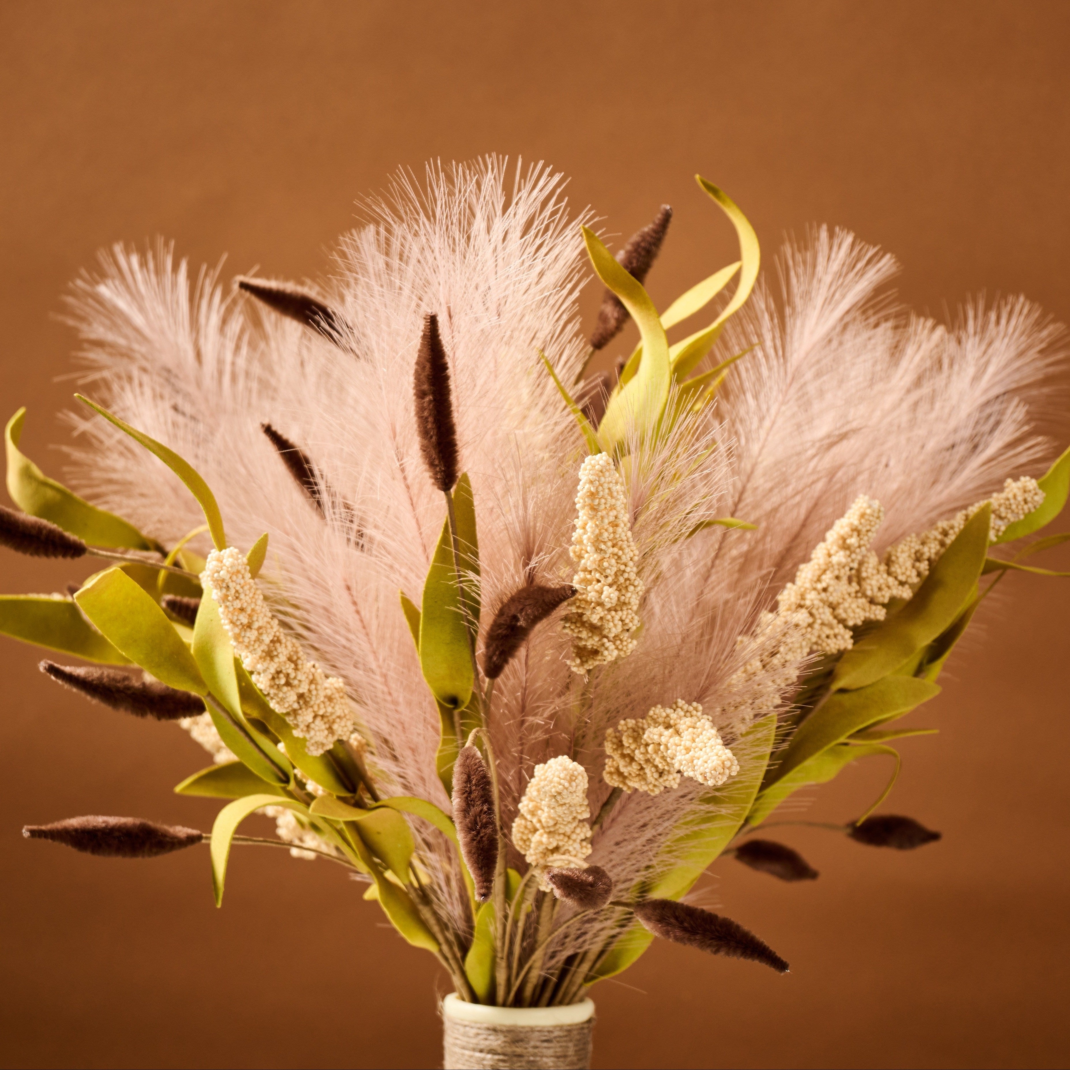 3pcs Bundles, 16.93inch (about 43cm), Artificial Dandelion Reed, Artificial Orchid, Artificial Flower, Decoration, Fluffy, Artificial Simulation Plant, Home Decoration, Vase Decoration, Wedding Party, Bedroom Decoration, Harv