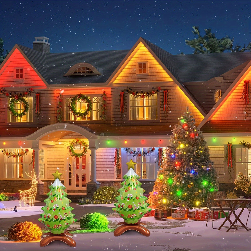 1pc/2pcs Standing Christmas Tree Aluminum Balloon, Christmas Party Decorative Supplies Santa Claus Aluminum Foil Balloon Christmas Balloon Decoration, Christmas Ornaments