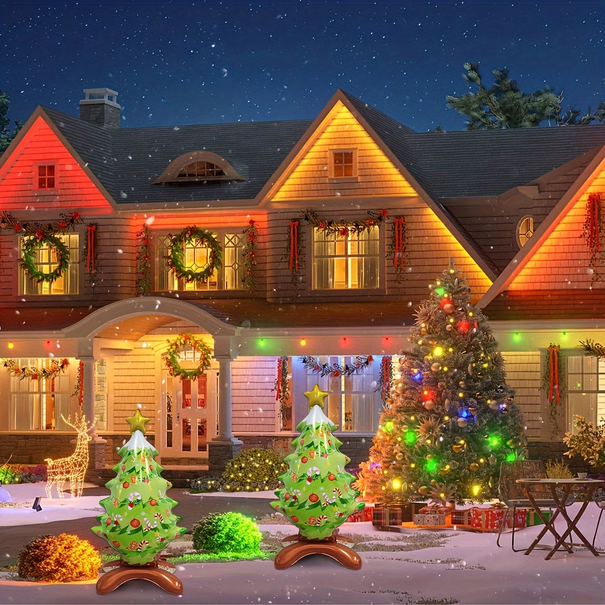 1pc/2pcs Standing Christmas Tree Aluminum Balloon, Christmas Party Decorative Supplies Santa Claus Aluminum Foil Balloon Christmas Balloon Decoration, Christmas Ornaments