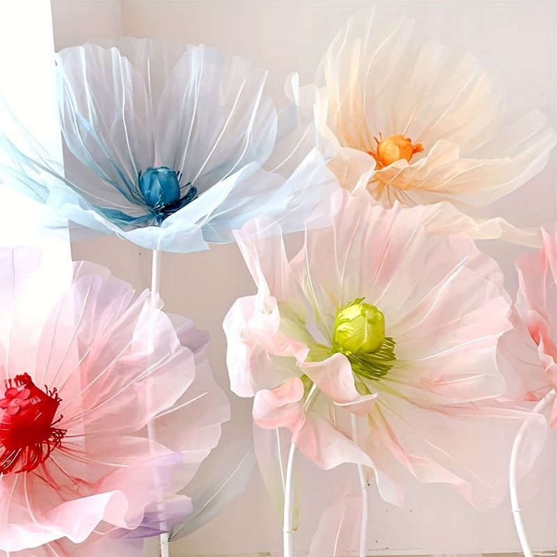 3pcs Realistic Artificial Poppy Flower Bouquet, 3-Piece Set for Wedding, Ceremony, Home Decor, Photo Prop, Farmhouse Style