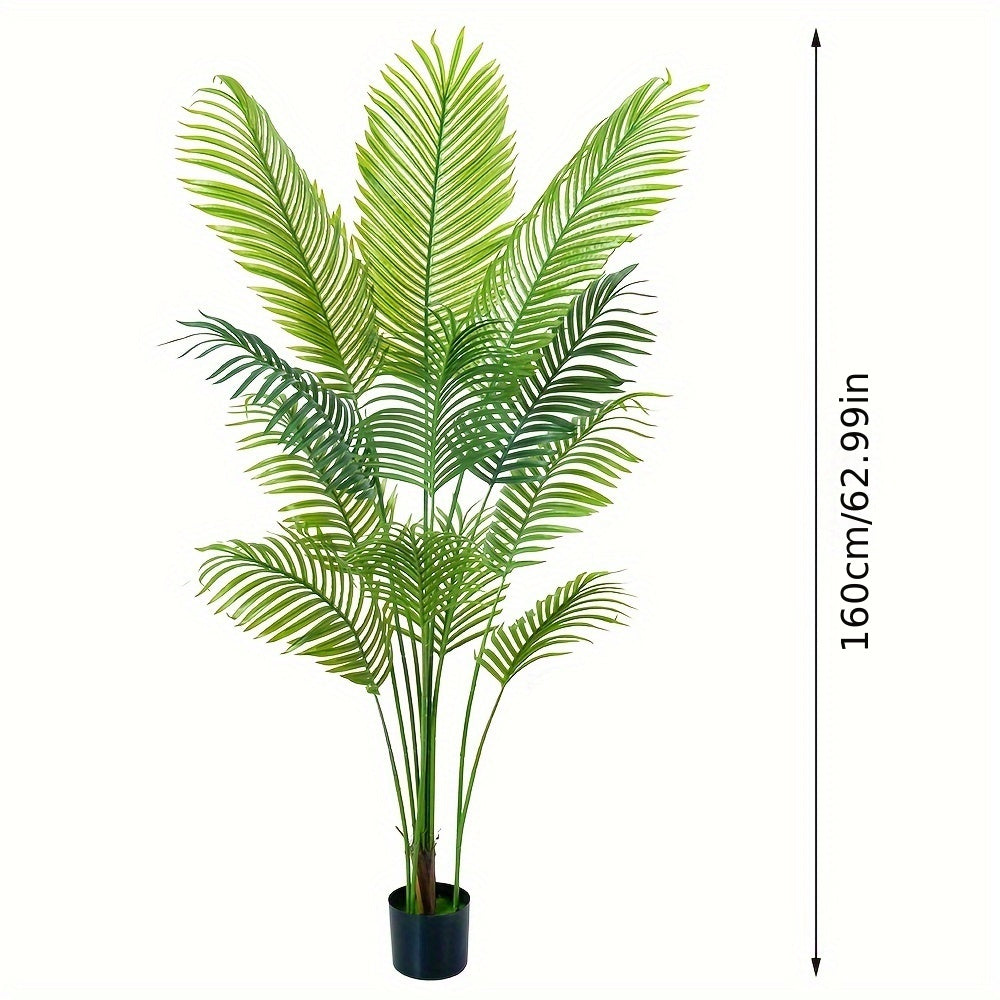Realistic Artificial Palm Tree Plant - Lush Green Leaves, Sturdy Base, No Maintenance Fake Palm Tree for Indoor/Outdoor Decor, Modern Home, Office, Party - Perfect Housewarming, Christmas, Halloween, Easter, Thanksgiving, Han