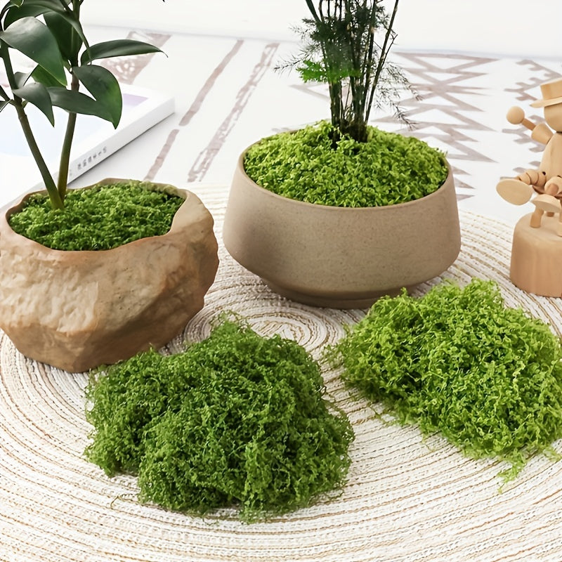 20g Artificial Fake Moss for DIY Miniature Landscape, Green Plant Lawn Decoration for Pots, Windowsill Decor
