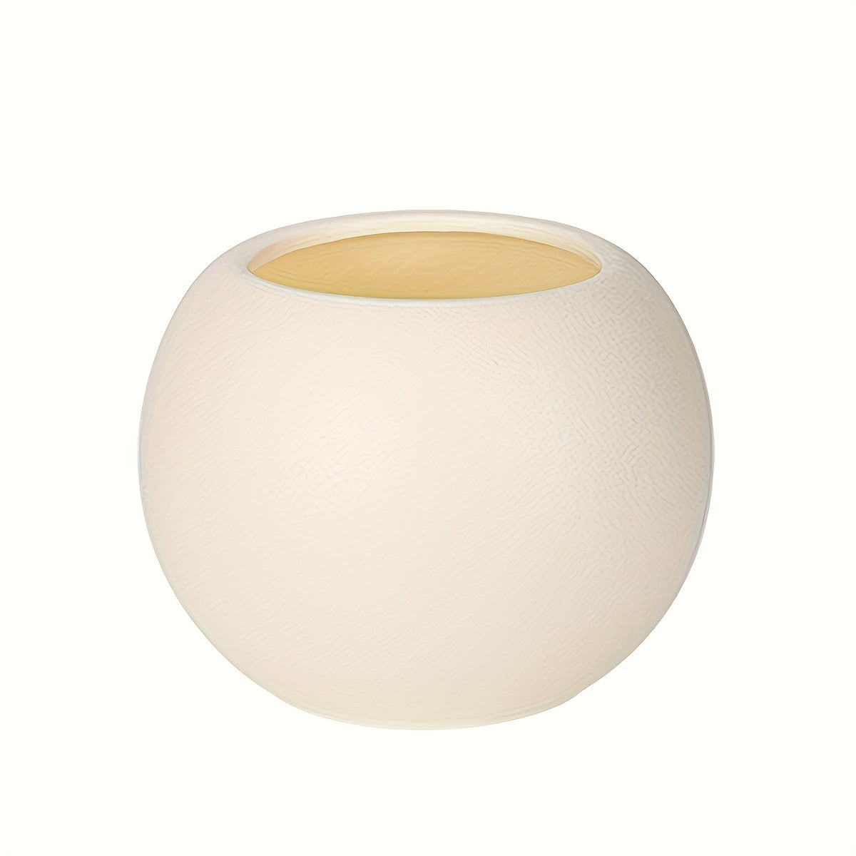 1pc Modern White Spherical Plastic Planter, 8.26in×10.62in - Ideal for Floor-to-Ceiling Artificial Plant Decoration, Stylish Home and Office Decor, Indoor Plant Potted|Minimalist Planter|Smooth Plastic Finish, Artificial Pla