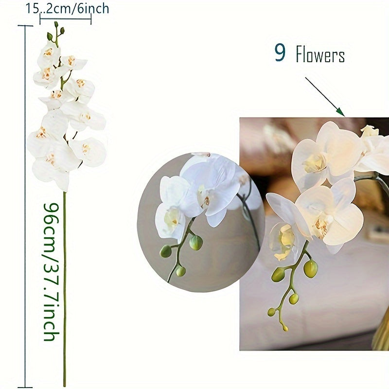 1pc Ultra-Realistic Phalaenopsis Orchid Stem - Elegant Artificial Bouquet for Wedding, Party & Home Decor - Premium Quality, Long-Lasting Centerpiece for Bridal, Engagement, Birthday & Anniversary Celebrations