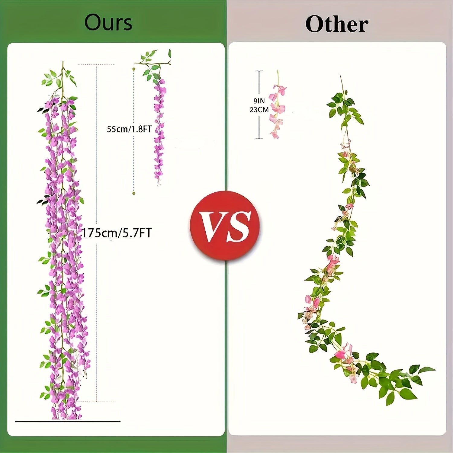 4pcs 28.8ft Long Artificial Wisteria Flowers Garland - Realistic Hanging Vine for Home Garden Outdoor Ceremony Wedding Arch Floral Decor - Spring Summer Seasonal Decoration for Indoor Outdoor Spaces