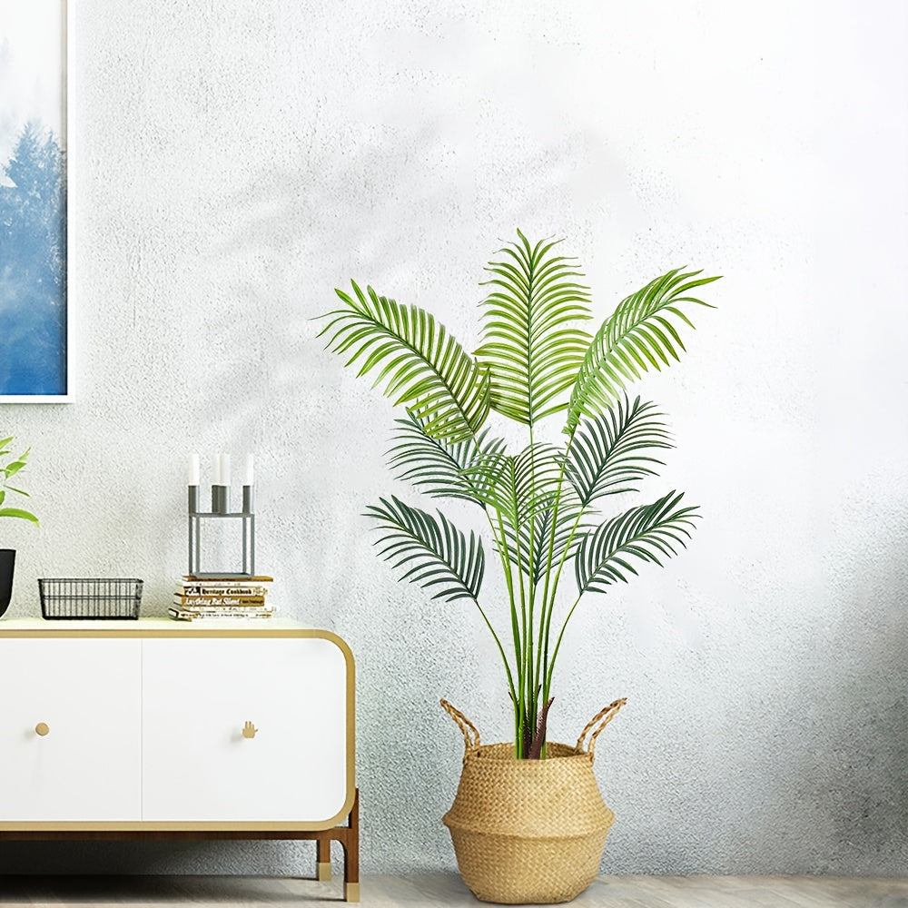 Realistic Artificial Palm Tree Plant - Lush Green Leaves, Sturdy Base, No Maintenance Fake Palm Tree for Indoor/Outdoor Decor, Modern Home, Office, Party - Perfect Housewarming, Christmas, Halloween, Easter, Thanksgiving, Han