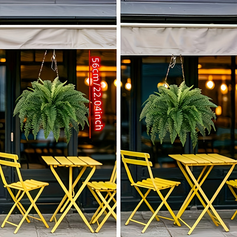 4 Large Boston Fern Greenery, 34-Inch Artificial Plant, Suitable for Outdoor Use, Home Office, Garden Porch Barn Decoration, Wedding Anniversary Festivals (Easter, Mother'S Day, Earth Day), Spring And Summer Display, Indoor A