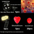 KADUOS 35pcs LED Balloon Kit, Red Heart-Shaped Balloons with Yellow LED Lights, 5 Bobo Balls & 25 Latex Balloons, Perfect for Birthday, Wedding, Proposal & Anniversary, Indoor & Outdoor Decor, Plastic, Batteries Not Included
