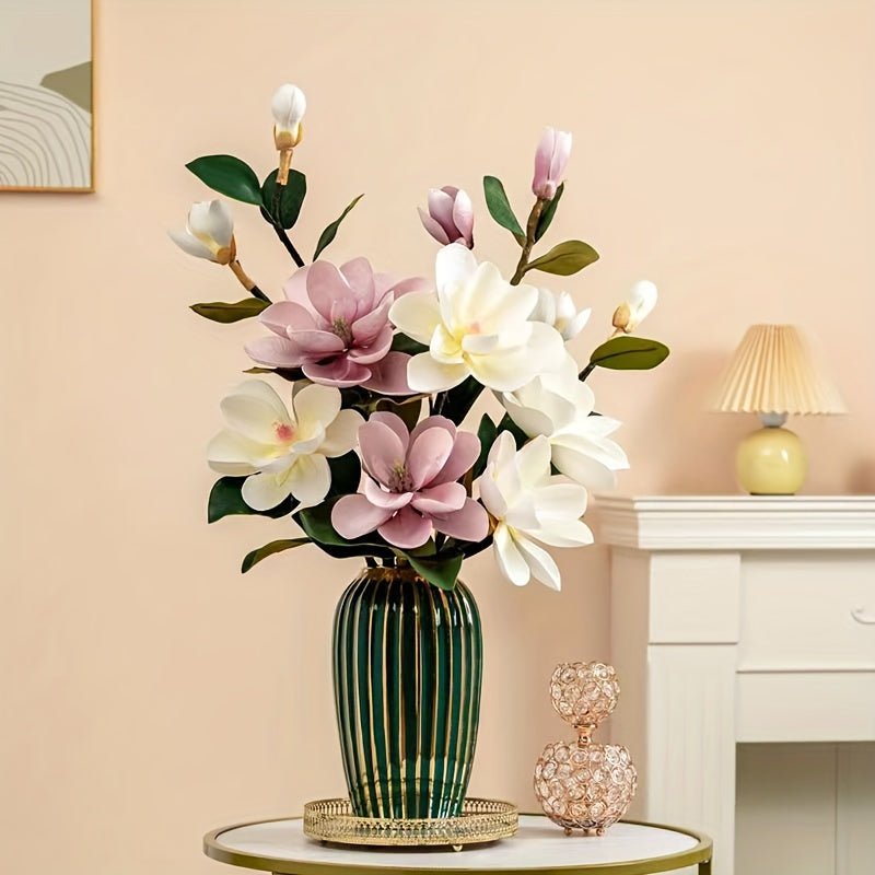 1pc European Style Magnolia Flower Branch - Artificial Flower Arrangement for Living Room, Bedroom, and Outdoor Garden Decor - Perfect Valentine's Day Gift