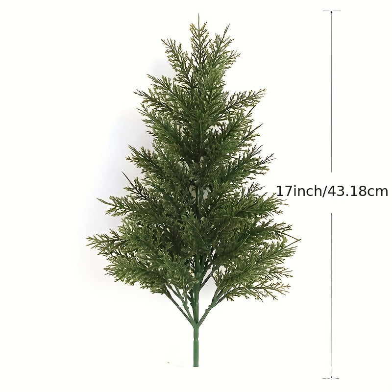 1/2pcs, 17-Inch Artificial Pine Christmas Tree, Realistic Simulation Tree for Indoor/Outdoor Decor, Wedding & Party Supplies