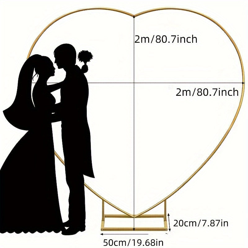 1pc Heart-Shaped Metal Balloon Arch Stand, Iron Photo Backdrop Holder for Wedding, Birthday Party, Youngsters Shower, Bridal Shower - No Electricity Needed, Featherless, Versatile Decor for Christmas, Halloween, Valentine's D