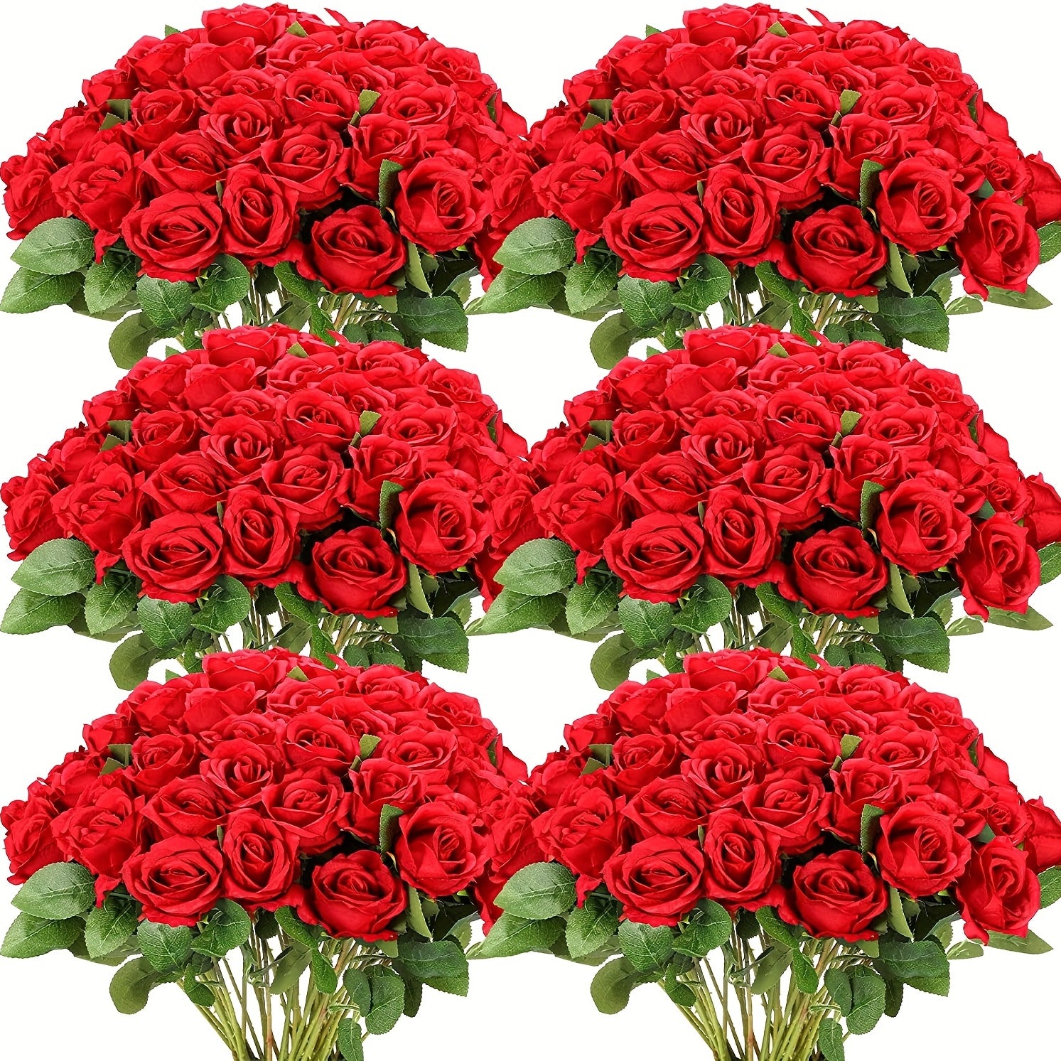 24pcs Artificial Rose Flower, Realistic Silk Roses With Stem Bouquet Of Flowers Plastic Flowers Real Looking Fake Roses For Home Wedding Centerpieces Party Decorations, Room Decor, Home Decor