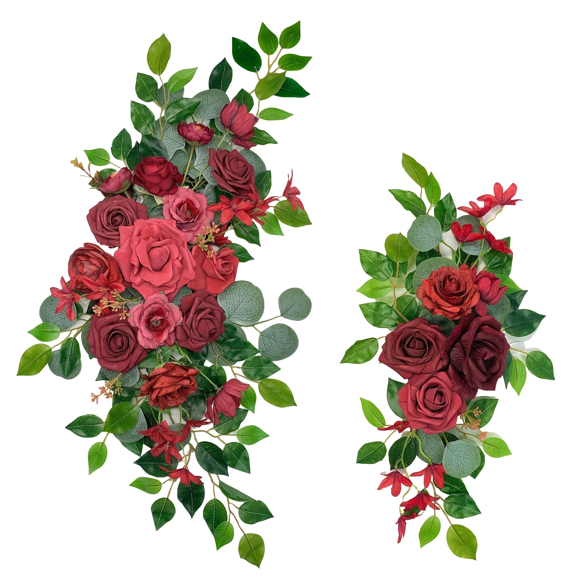 Two Wedding Arch Flowers, Decorative Floral Items, Artificial Eucalyptus Leaves, Used for Arrangements in Ceremony And Reception Background Decoration.