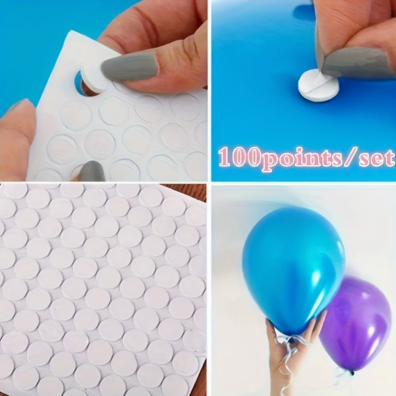 100 Points, Balloon Stickers For Birthday Parties And Weddings - Easy To Use Glue Dots For DIY Decorations