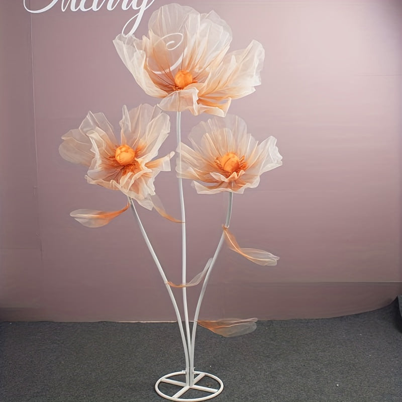 3pcs Realistic Artificial Poppy Flower Bouquet, 3-Piece Set for Wedding, Ceremony, Home Decor, Photo Prop, Farmhouse Style