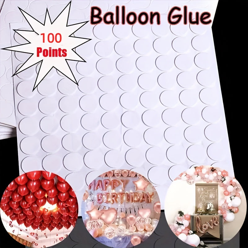 100 Points, Balloon Stickers For Birthday Parties And Weddings - Easy To Use Glue Dots For DIY Decorations