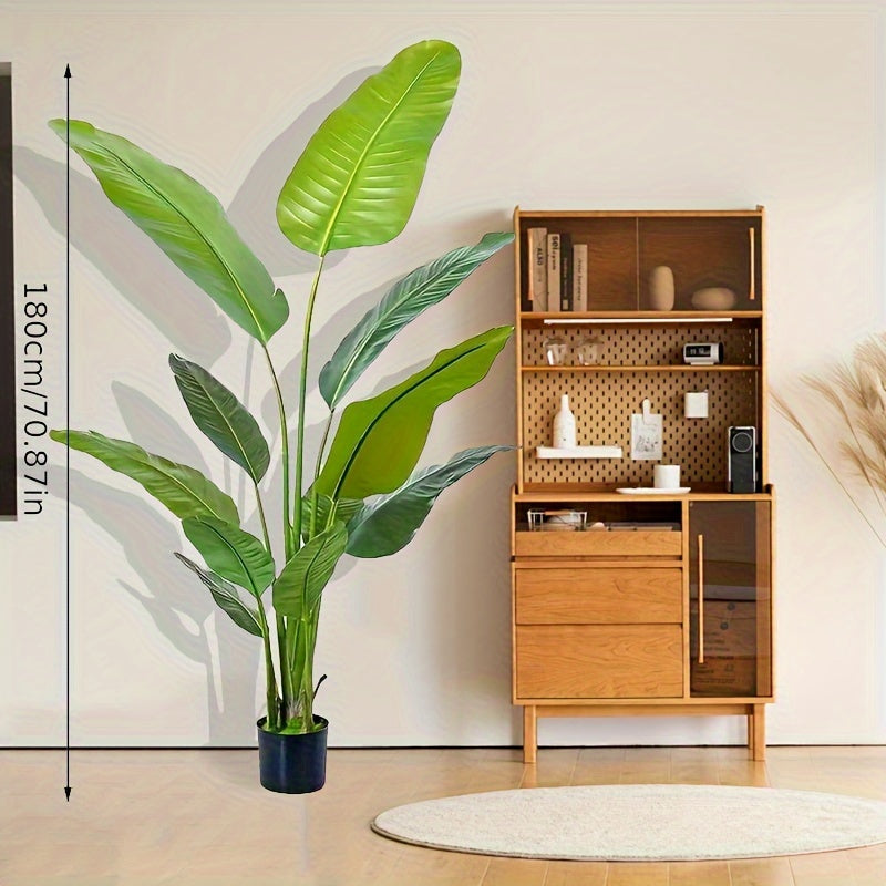 Lush & Realistic Bird of Paradise Artificial Plant - Durable Pot, Maintenance-Free, Perfect for Indoor/Outdoor Decor - Ideal Housewarming Gift for All Seasons